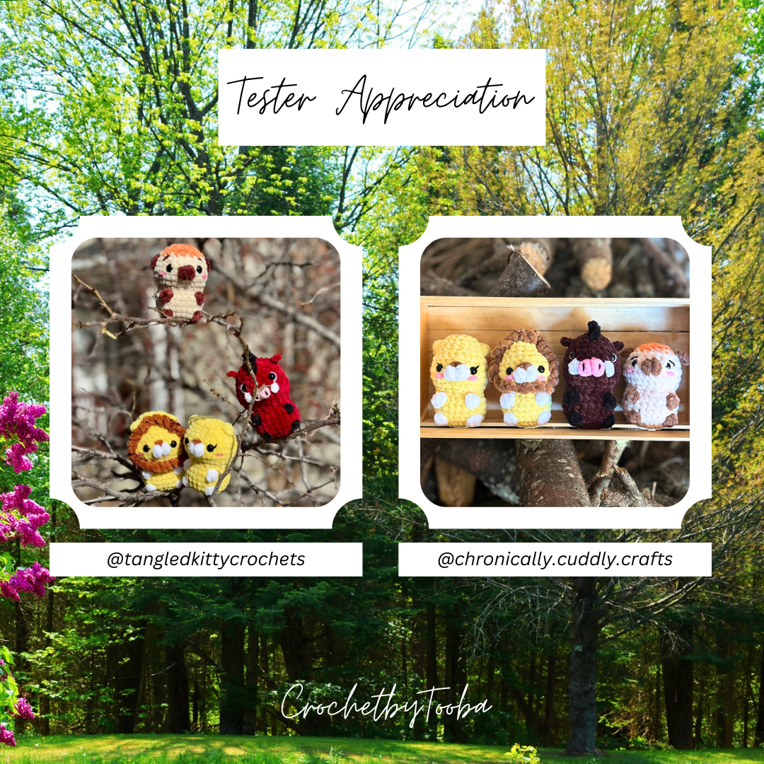 Crochet Pattern 4-in-1 No-Sew Jungle Animals