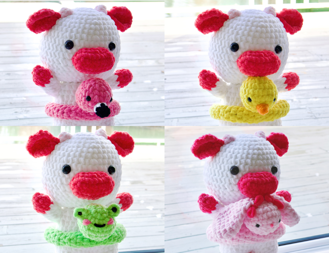 Crochet Pattern 4-in-1 Floaties Bundle - Frog Duck Flamingo Bunny - Animal Pattern Not Included