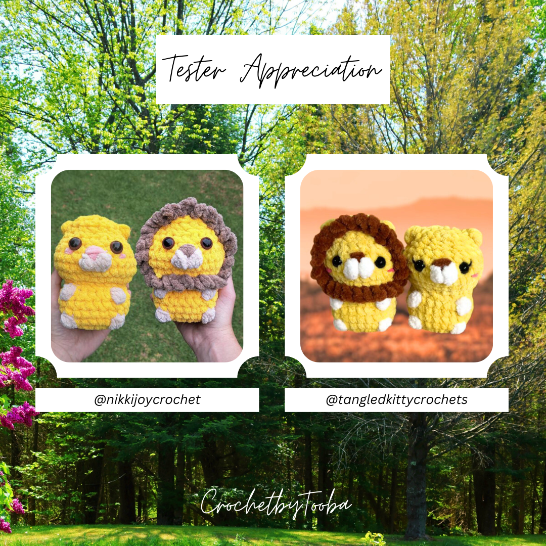 Crochet Pattern 2-in-1 No-Sew Pride of Lions