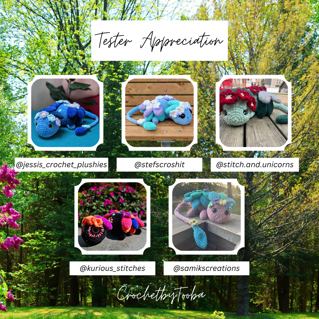 Crochet Pattern Petals the Dragon (Jumbo)