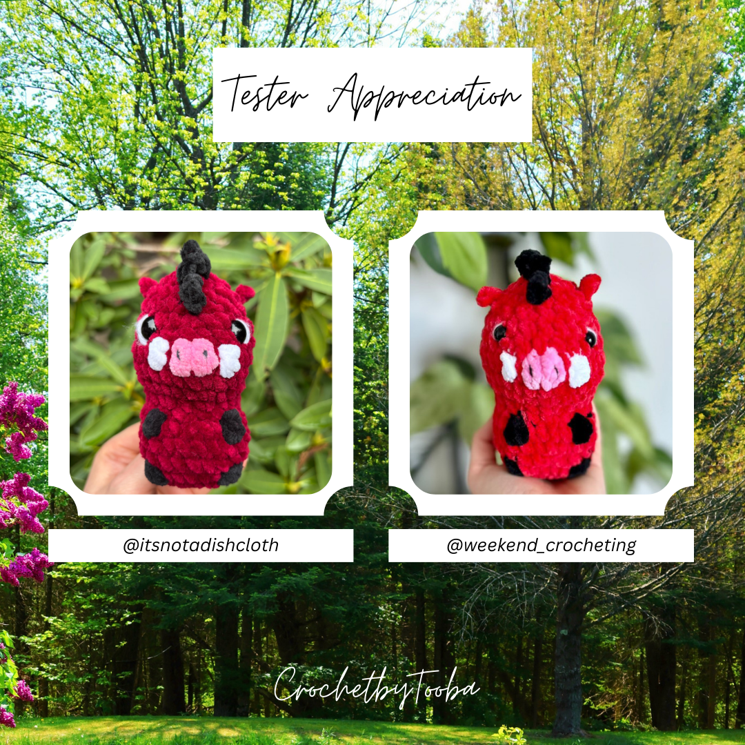 Crochet Pattern No-Sew Warthog
