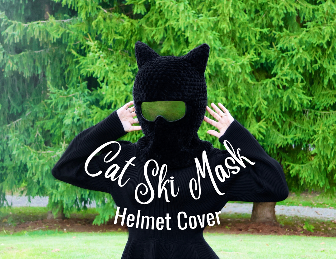 Cat Ski Mask Helmet Cover (S/M) Crochet Pattern