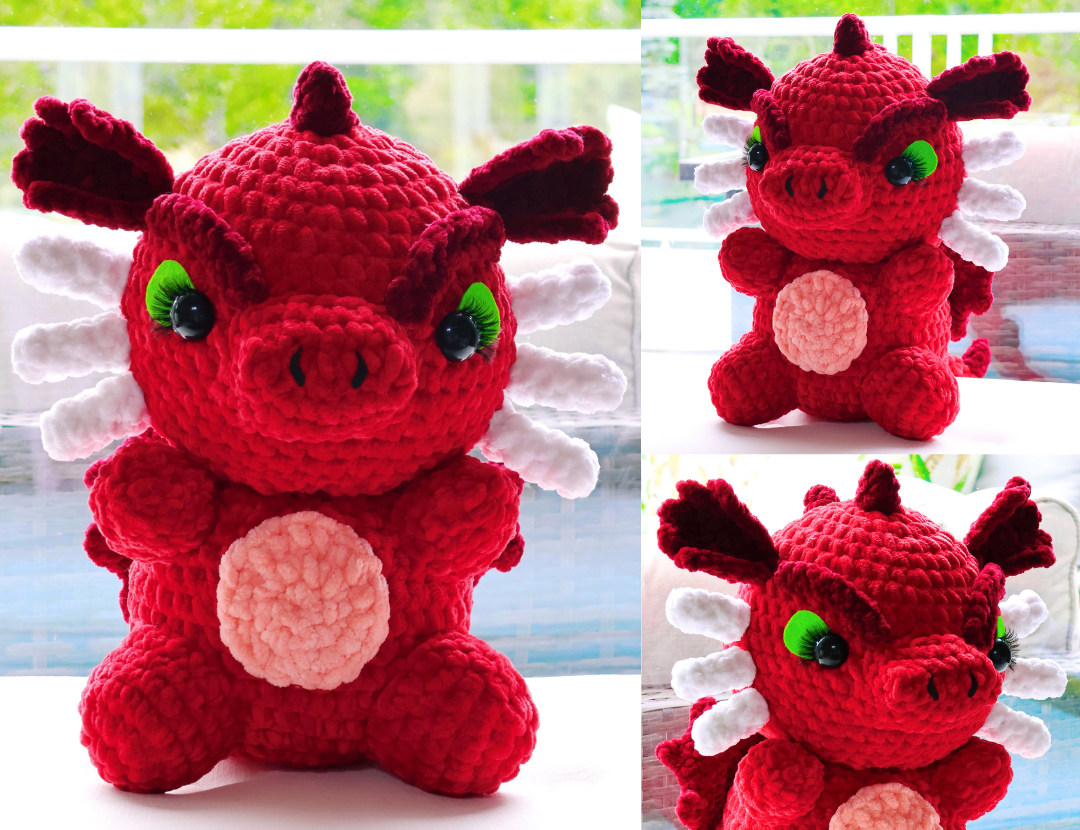 Crochet Pattern Red Dragon (Jumbo)