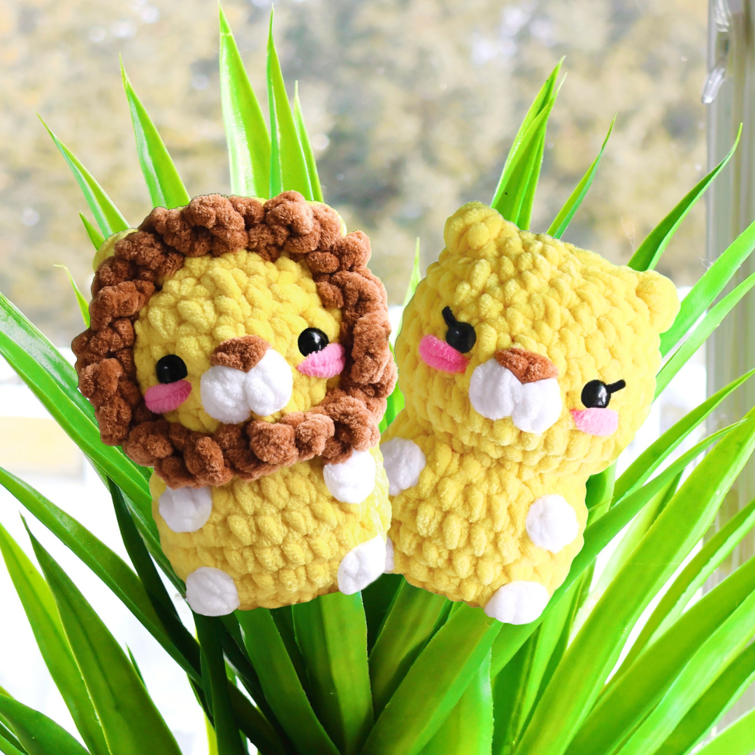 Crochet Pattern 4-in-1 No-Sew Jungle Animals