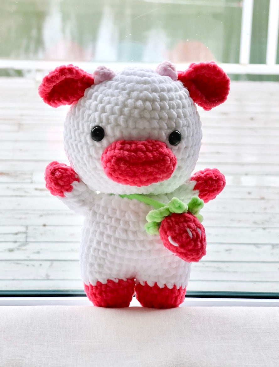 Crochet Pattern Strawberry Cow (Jumbo)