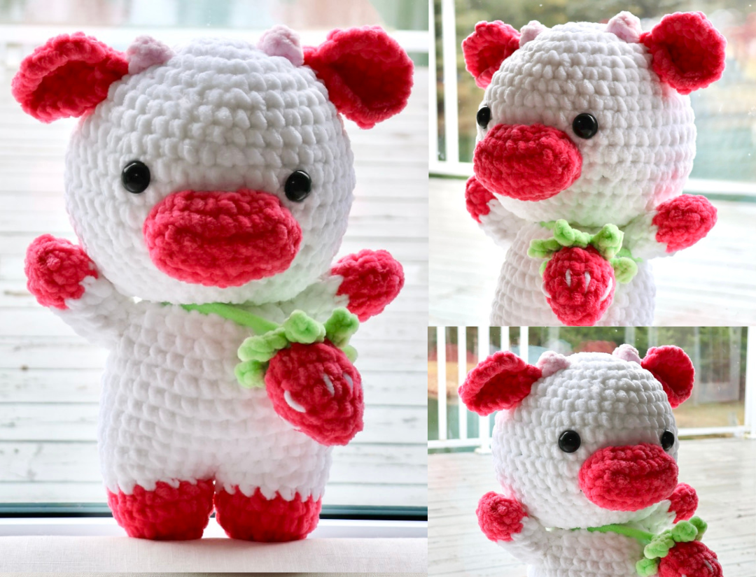 Crochet Pattern Strawberry Cow (Jumbo)