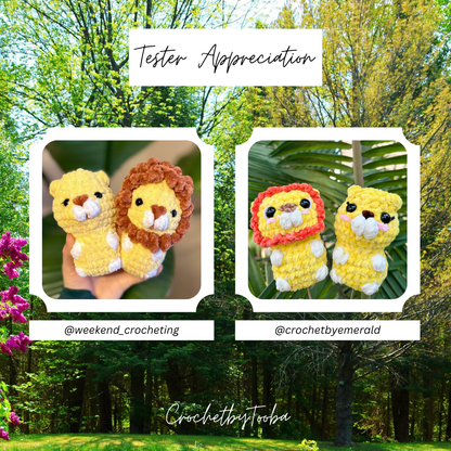 Crochet Pattern 4-in-1 No-Sew Jungle Animals