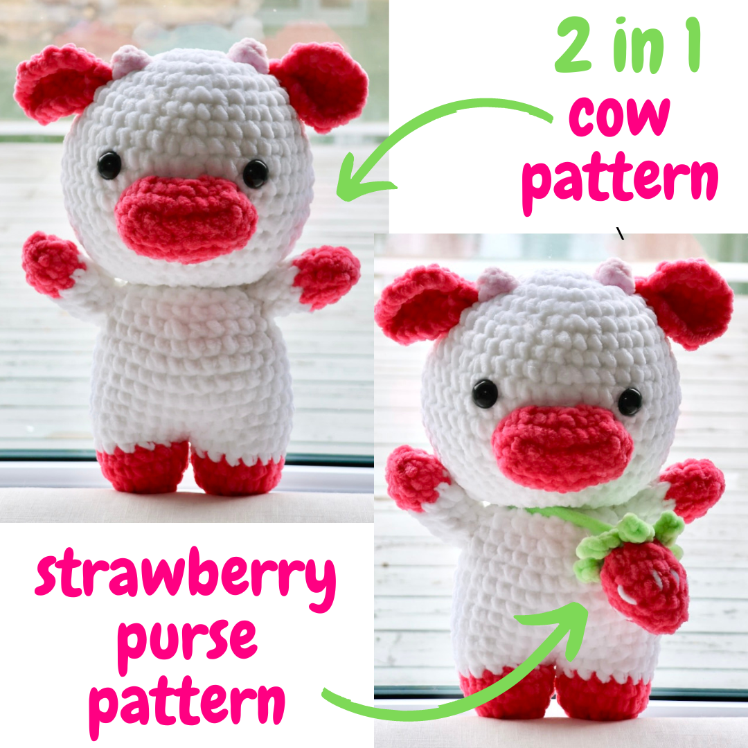 Crochet Pattern Strawberry Cow (Jumbo)