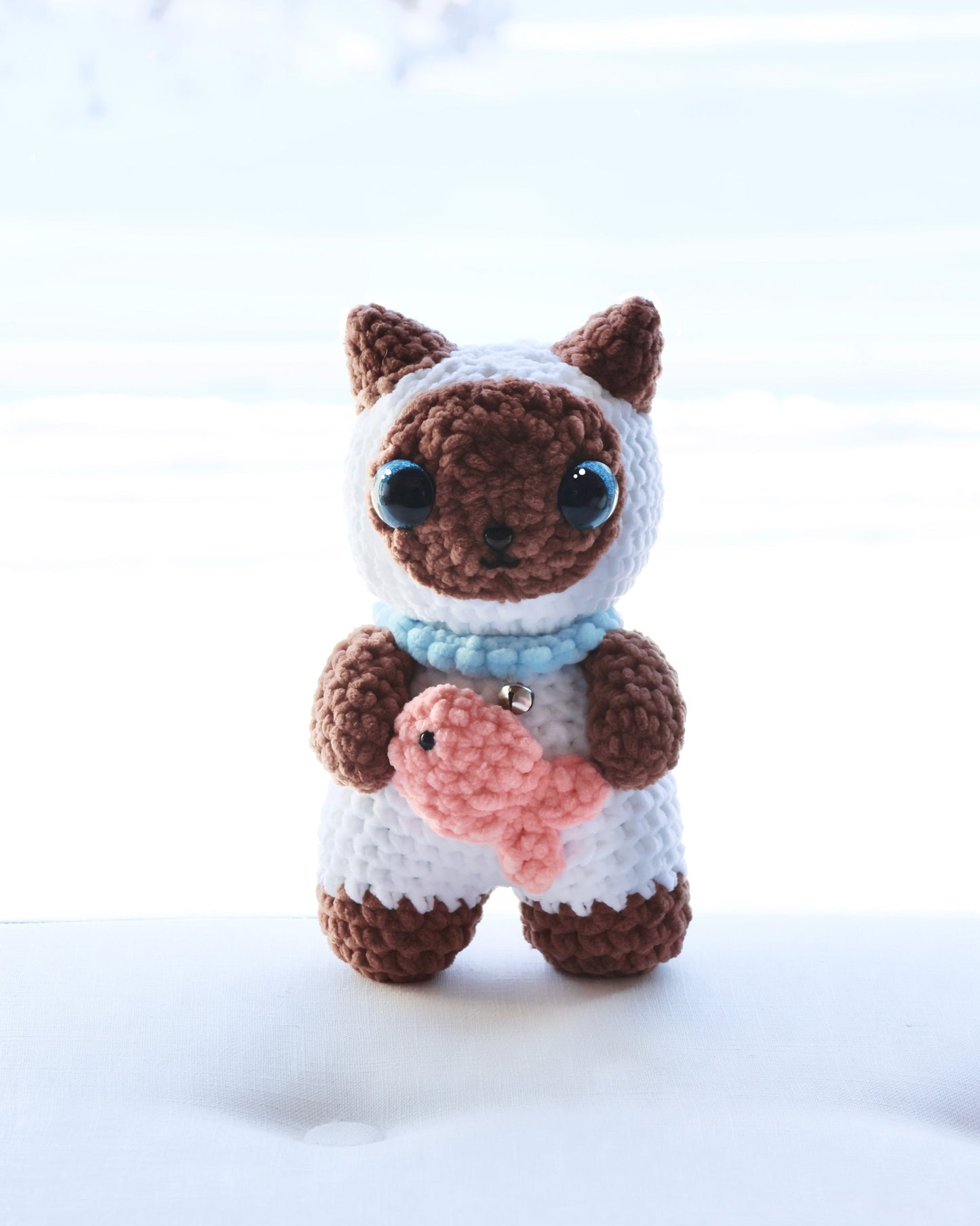 Crochet Pattern Siamese Cat with Fish