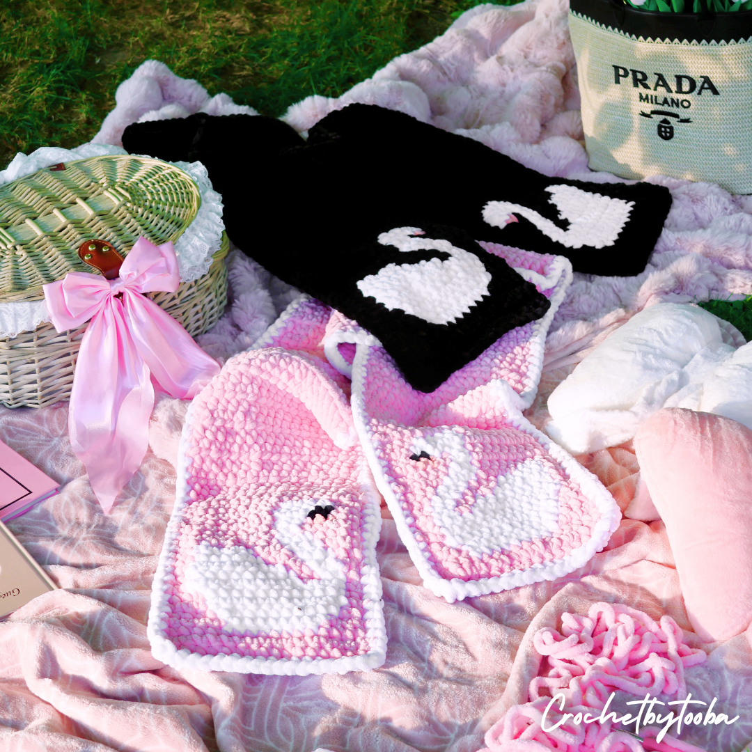 Swan Duet Scarf Crochet Pattern