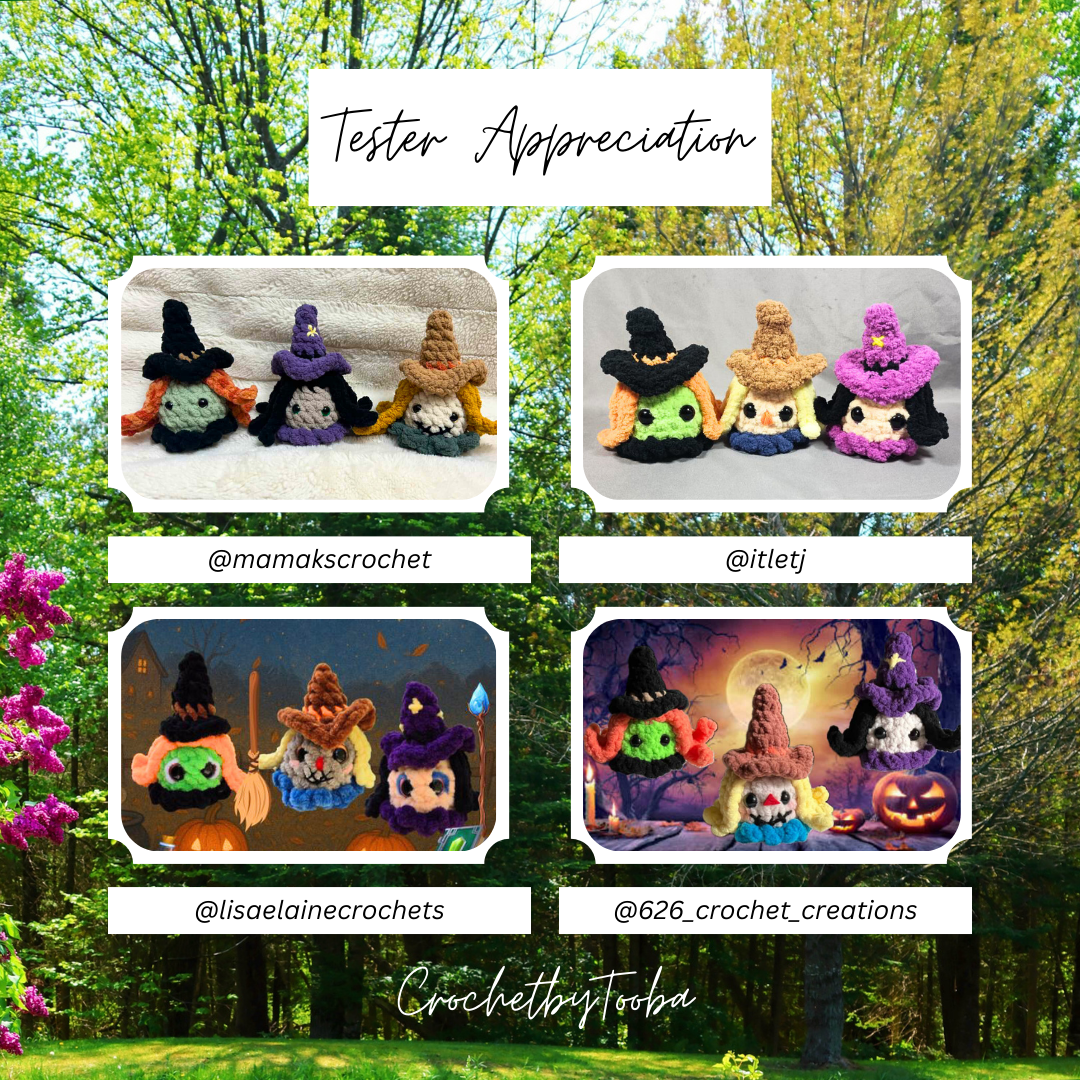 Crochet Pattern 3-in-1 No/Low-Sew Wizard, Scarecrow & Witch