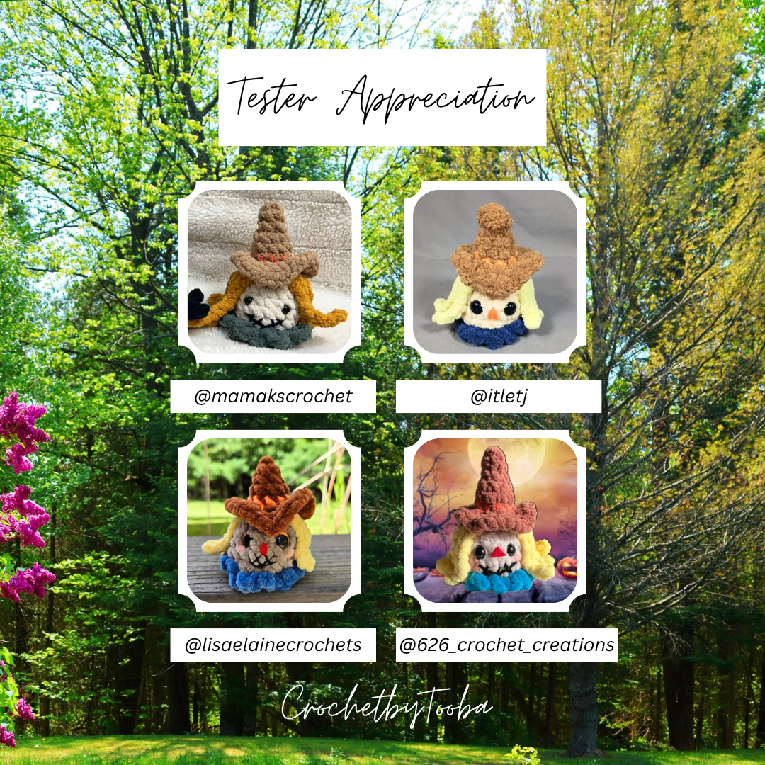 Crochet Pattern 3-in-1 No/Low-Sew Wizard, Scarecrow & Witch