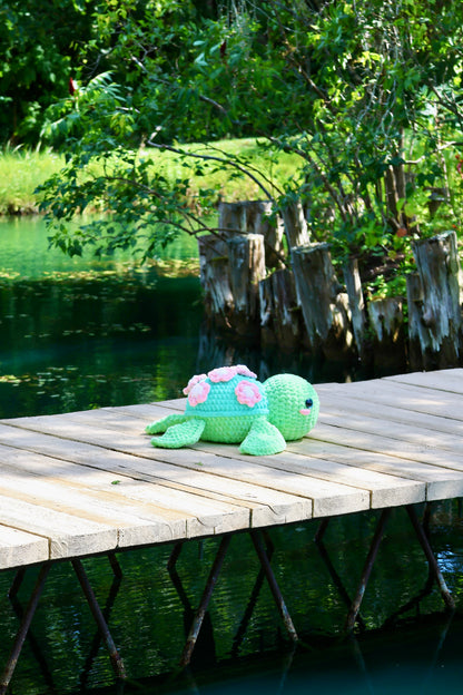 Crochet Pattern Cherry Blossom Turtle (Jumbo)