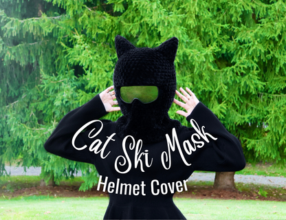 Cat Ski Mask Helmet Cover (S/M) Crochet Pattern