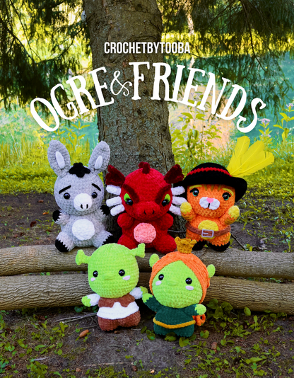 Bundle: 5 in 1 Ogre & Friends (Jumbo) Crochet Pattern