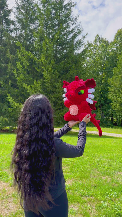 Crochet Pattern Red Dragon (Jumbo)